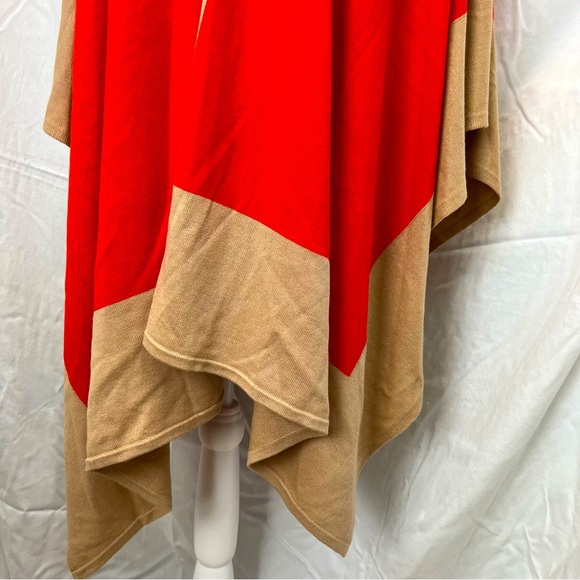 Lauren Ralph Lauren orange and tan cape. - Picture 4 of 8